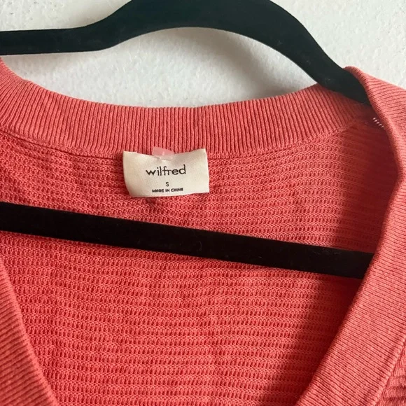 Aritzia Wilfred Sz S Light Knit Orange Cropped Cardigan Sweater - Picture 7 of 8